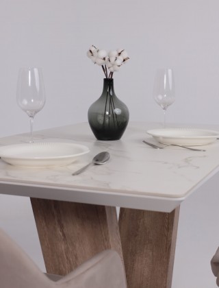 Стол ТОРОНТО 1400(1715)*800 камень белый Greys white/Ель умбра купить в Минске