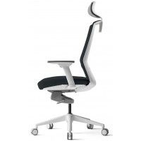 Кресло Bestuhl J1 с подголовником черный/белое основание купить в Минске Кресло Bestuhl J1 с подголовником черный/белое основание купить в Минске