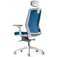 Кресло Bestuhl J1 с подголовником синий/белое основание купить в Минске