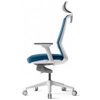 Кресло Bestuhl J1 с подголовником синий/белое основание купить в Минске