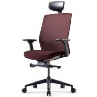 Кресло Bestuhl J1 с подголовником коричневый/черное основание купить в Минске