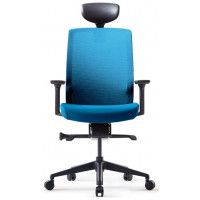 Кресло Bestuhl J1 с подголовником синий/черное основание купить в Минске