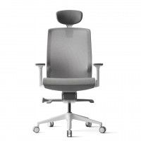 Кресло Bestuhl J15 с подголовником серый/белое основание купить в Минске