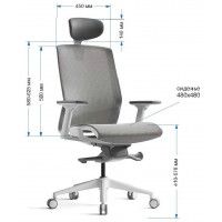 Кресло Bestuhl J15 с подголовником серый/белое основание купить в Минске