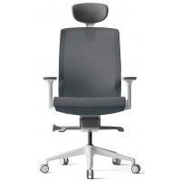 Кресло Bestuhl J15 с подголовником темно-серый/белое основание купить в Минске