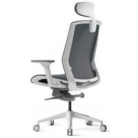 Кресло Bestuhl J15 с подголовником темно-серый/белое основание купить в Минске