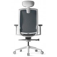 Кресло Bestuhl J15 с подголовником темно-серый/белое основание купить в Минске