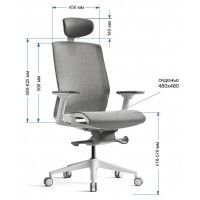 Кресло Bestuhl J15 с подголовником темно-серый/черное основание купить в Минске