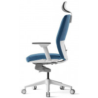 Кресло Bestuhl J2 с подголовником голубой/белое основание купить в Минске