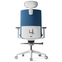 Кресло Bestuhl J2 с подголовником голубой/белое основание купить в Минске