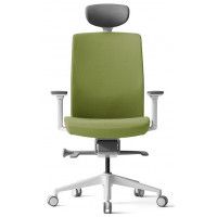 Кресло Bestuhl J2 с подголовником зеленый/белое основание купить в Минске