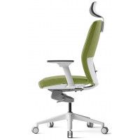 Кресло Bestuhl J2 с подголовником зеленый/белое основание купить в Минске