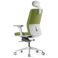 Кресло Bestuhl J2 с подголовником зеленый/белое основание купить в Минске
