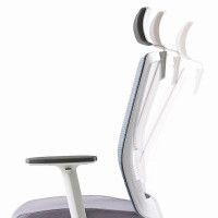 Кресло Bestuhl S30 с подголовником серый/белое основание купить в Минске