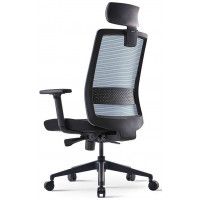 Кресло Bestuhl S30 с подголовником синий/черное основание купить в Минске
