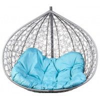 Подвесное кресло-кокон BiGarden Gemini (Джемини) Grey голубая подушка купить в Минске