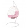 Подвесное кресло-кокон BiGarden Kokos White (Кокос) розовая подушка