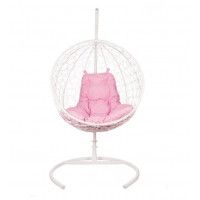 Подвесное кресло-кокон BiGarden Kokos White (Кокос) розовая подушка купить в Минске