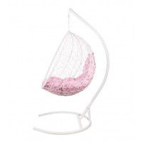 Подвесное кресло-кокон BiGarden Kokos White (Кокос) розовая подушка купить в Минске