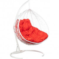 Подвесное кресло-кокон BiGarden Gemini White (Джемини) красная подушка