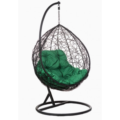 Подвесное кресло-кокон BiGarden Tropica Black  (Тропика) зеленая подушка купить в Минске