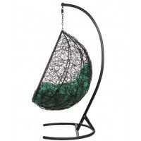 Подвесное кресло-кокон BiGarden Tropica Black  (Тропика) зеленая подушка купить в Минске