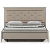 Кровать Classic LOZ160х200 М 160*200 глиняный серый (с металлическим основанием) с мягким изголовьем
