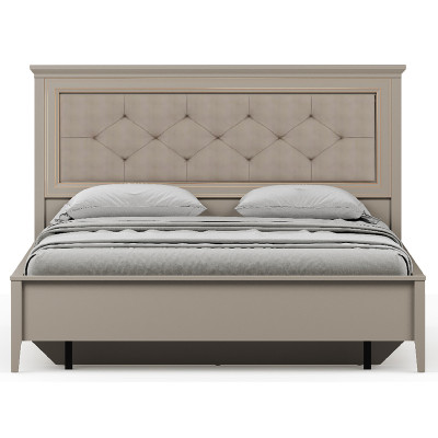Кровать Classic LOZ160х200 М 160*200 глиняный серый (с металлическим основанием) с мягким изголовьем