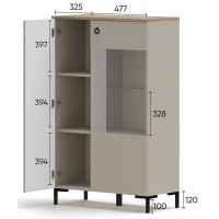 Шкаф Domenica REG1D1W/140 85,5*41*137 глиняный серый (с подсветкой) купить в Минске