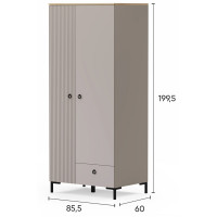 Шкаф Domenica SZF2D1S 85,5*60*199 глиняный серый купить в Минске Шкаф Domenica SZF2D1S 85,5*60*199 глиняный серый купить в Минске