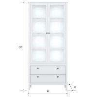 Шкаф Ewa REG2W2S 90*37*201 белый (с подсветкой) купить в Минске