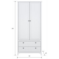 Шкаф Ewa SZF2D2S/90 91*61*201 белый купить в Минске