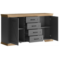 Комод Marselle KOM2D4S 166,5*45,5*90,5 дымчатый алмаз/дуб урбан янтарный Комод Marselle KOM2D4S 166,5*45,5*90,5 дымчатый алмаз/дуб урбан янтарный