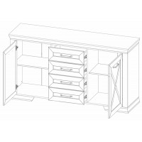 Комод Marselle KOM2D4S 166,5*45,5*90,5 ясень снежный/дуб сонома темный Комод Marselle KOM2D4S 166,5*45,5*90,5 ясень снежный/дуб сонома темный