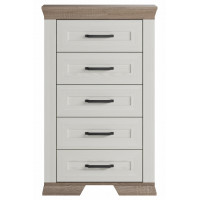 Комод Marselle KOM5S 67*45,5*109 ясень снежный/дуб сонома темный