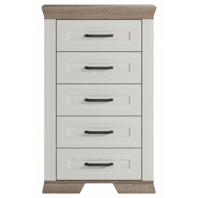 Комод Marselle KOM5S 67*45,5*109 ясень снежный/дуб сонома темный