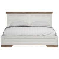 Кровать Marselle LOZ160х200_S М 160*200 ясень снежный/дуб сонома темный (с металлическим основанием)