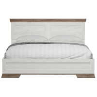Кровать Marselle LOZ160х200_S Д 160*200 ясень снежный/дуб сонома темный (с гибким основанием)