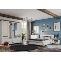 Кровать Marselle LOZ180х200 М 180*200 ясень снежный/дуб сонома темный (с металлическим основанием)