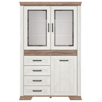Шкаф Marselle REG2W1D4S 116.5*45.5*182.5 ясень снежный/дуб сонома темный