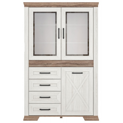Шкаф Marselle REG2W1D4S 116.5*45.5*182.5 ясень снежный/дуб сонома темный