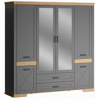 Шкаф Marselle SZF6D2S 218*61*221.5 дымчатый алмаз/дуб урбан янтарный