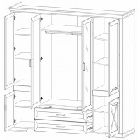 Шкаф Marselle SZF6D2S 218*61*221.5 ясень снежный/дуб сонома темный