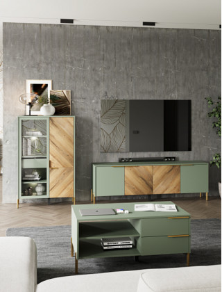 Шкаф Siena REG1W1D1S 51,5*41*201 дымчатый зеленый/дуб вотан купить в Минске