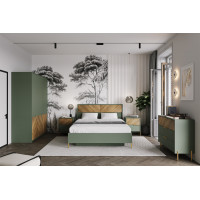 Кровать Siena LOZ160х200 160*200 с подъемным механизмом дымчатый зеленый/дуб вотан купить в Минске