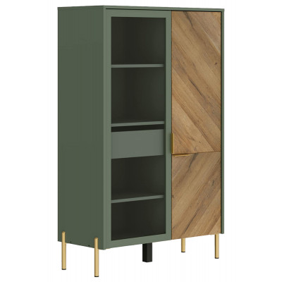 Шкаф Siena REG1W1D/140 92,5*41*145 дымчатый зеленый/дуб вотан (с подсветкой) купить в Минске