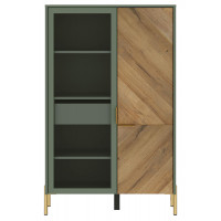 Шкаф Siena REG1W1D/140 92,5*41*145 дымчатый зеленый/дуб вотан купить в Минске Шкаф Siena REG1W1D/140 92,5*41*145 дымчатый зеленый/дуб вотан купить в Минске
