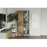 Шкаф Siena REG1W1D 92,5*41*201 дымчатый зеленый/дуб вотан (с подсветкой) купить в Минске