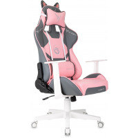 Кресло Бюрократ Knight Catzy серый/розовый