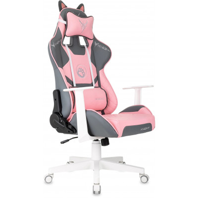 Кресло Бюрократ Knight Catzy серый/розовый